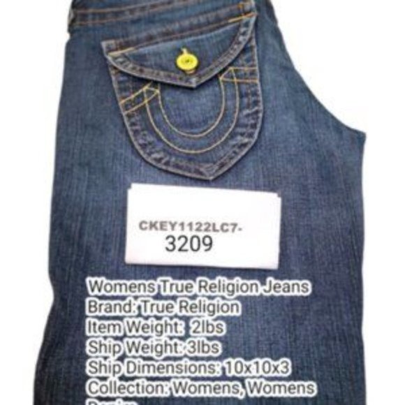 True Religion Women's Blue Denim Comfort Slim Fit Straight Leg Jeans Size 26 - Picture 4 of 5